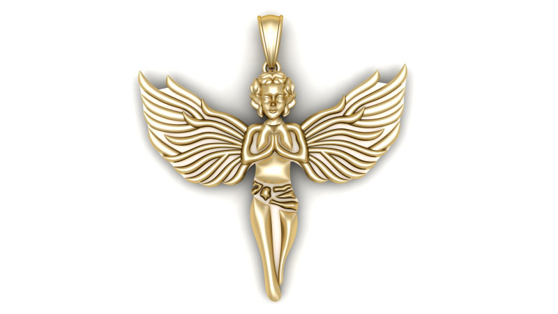 Guardian Angel Pendant 3D मॉडल .c4d .max .obj .3ds .fbx .stl .blend 