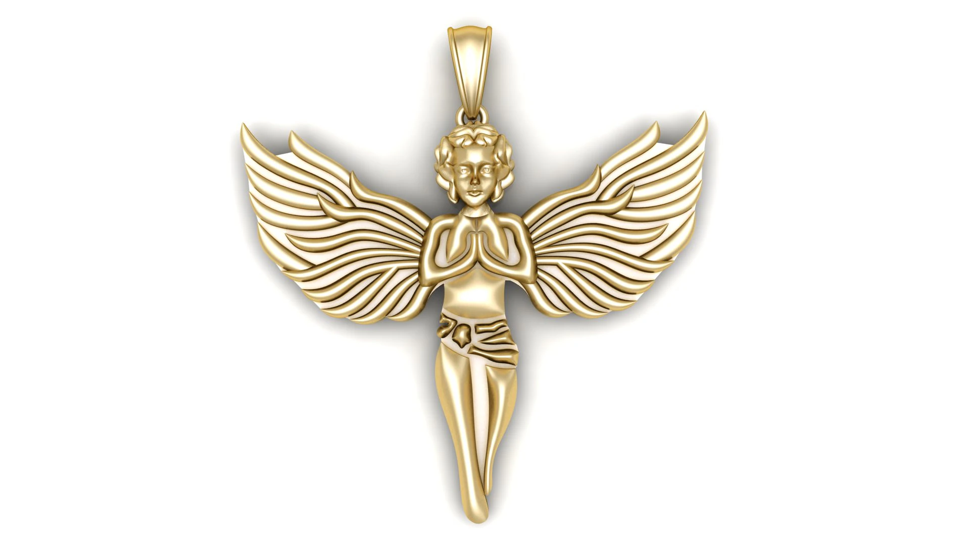 Guardian Angel Pendant 3D Model .c4d .max .obj .3ds .fbx .stl .blend 