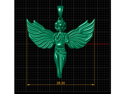 Guardian Angel Pendant 3D Model