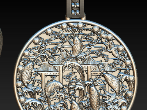 Halloween Silver Animal Charm Pendant Set Frog Heart Swan Rocket Bottle Medallion Necklace Charms 3D Model