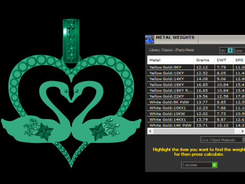 Halloween Silver Animal Charm Pendant Set Frog Heart Swan Rocket Bottle Medallion Necklace Charms 3D Model