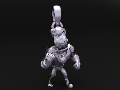 Cartoon Warrior Diamond Pendant 3D PRINTABLE MODEL Modèles 3D en vedette