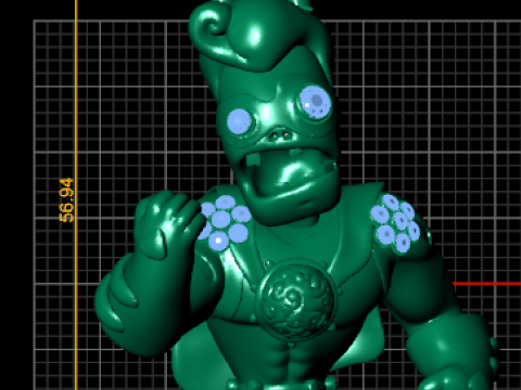 Cartoon Warrior Diamond Pendant 3D PRINTABLE MODEL Modèles 3D en vedette