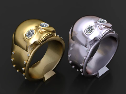 SKULL FACES RING 3D PRINTABLE MODEL 3D Print Model