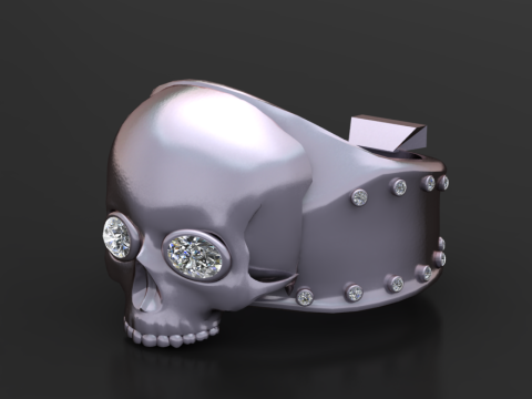 SKULL FACES RING 3D PRINTABLE MODEL Model Cetak 3D