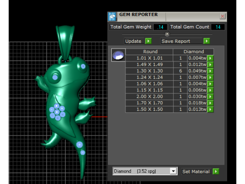 Diamond Lizard Pendant 3D PRINTABLE MODEL Modèles 3D en vedette