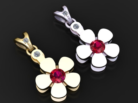 FLOWER GOLD PENDANT 3D PRINTABLE MODEL 3D Принт Модель