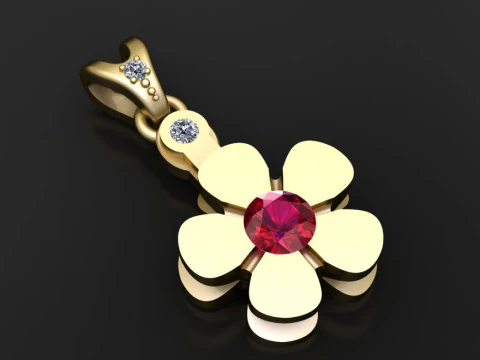 FLOWER GOLD PENDANT 3D PRINTABLE MODEL 3D Print Model