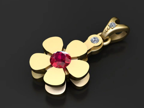 FLOWER GOLD PENDANT 3D PRINTABLE MODEL 3D Print Model