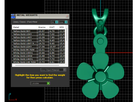 FLOWER GOLD PENDANT 3D PRINTABLE MODEL 3D Print Model