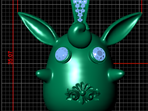 Luxury Golden Bunny Pendant 3D Print Model
