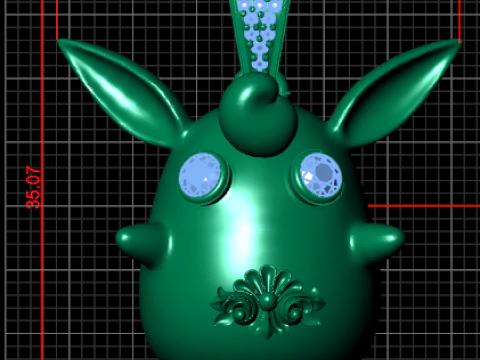 Luxury Golden Bunny Pendant 3D Print Model