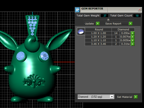 Luxury Golden Bunny Pendant 3D Print Model