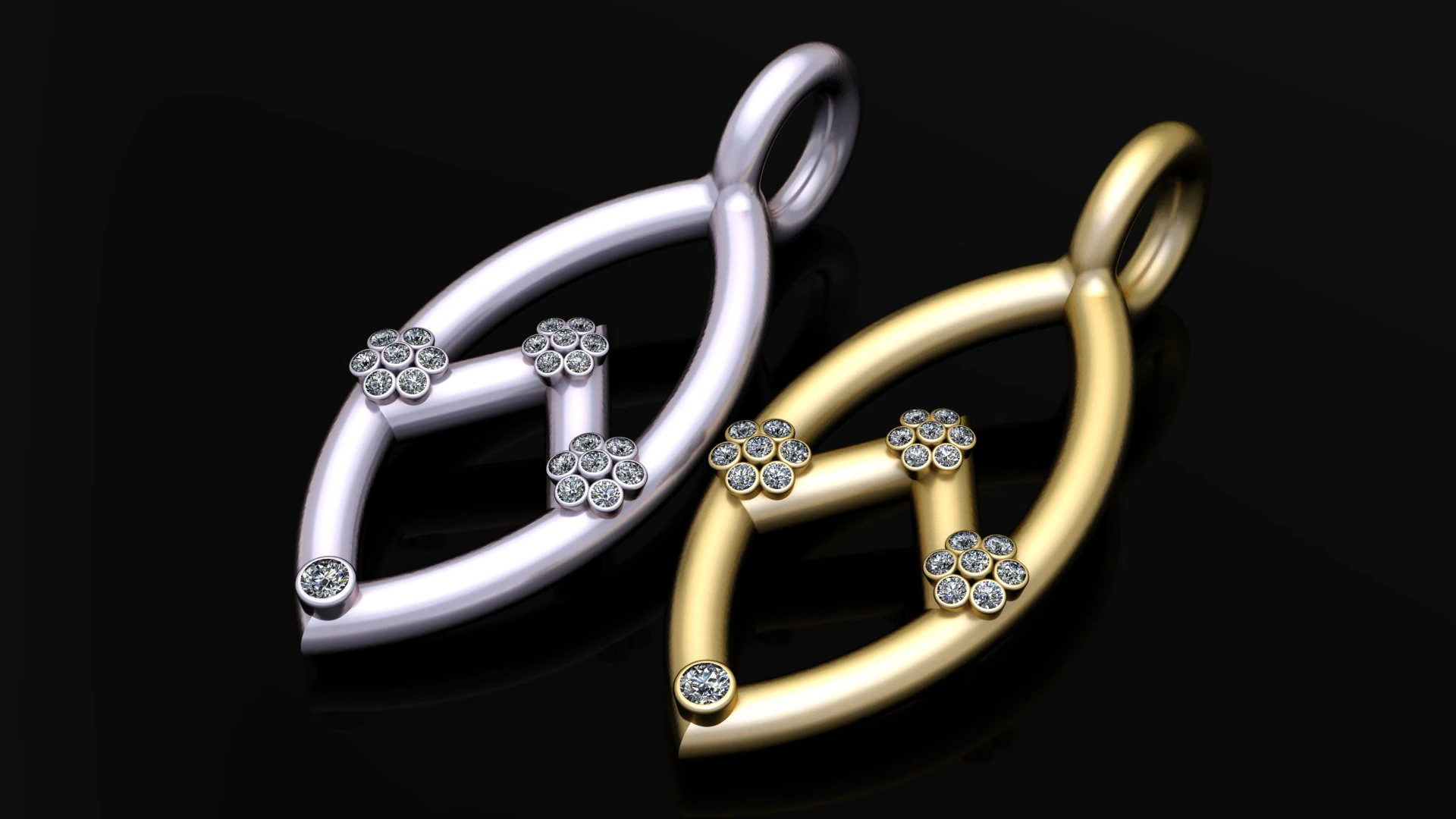 3D GOLD EARRINGS 3d printable model 3D Print Model .c4d .max .obj .3ds .fbx .stl .blend 