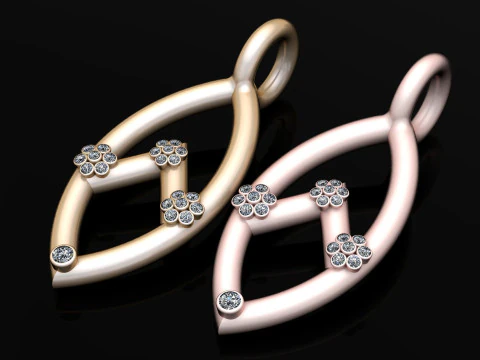 3D GOLD EARRINGS 3d printable model 3D Print Model
