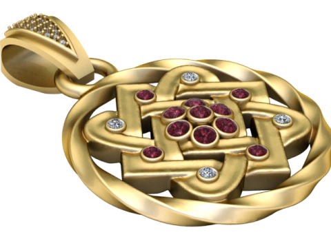 Eternal Celtic Knot Ruby Pendant 3D Printable Jewelry Model 3D printmodel
