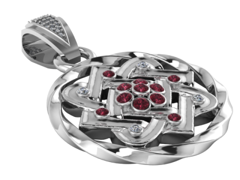 Eternal Celtic Knot Ruby Pendant 3D Printable Jewelry Model 3D Druckmodell
