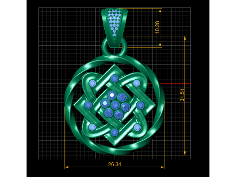 Eternal Celtic Knot Ruby Pendant 3D Printable Jewelry Model 3D Druckmodell