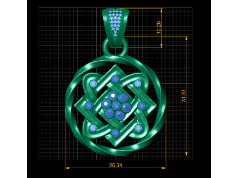 Eternal Celtic Knot Ruby Pendant 3D Printable Jewelry Model 3D Print Model