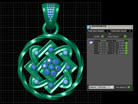 Eternal Celtic Knot Ruby Pendant 3D Printable Jewelry Model 3D Druckmodell