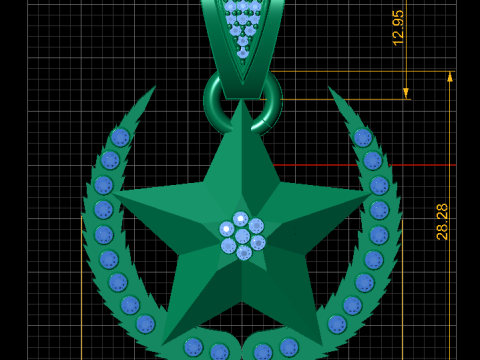 Celestial Star Crescent Pendant 3D Printable Jewelry Model 3D प्रिंट मॉडल