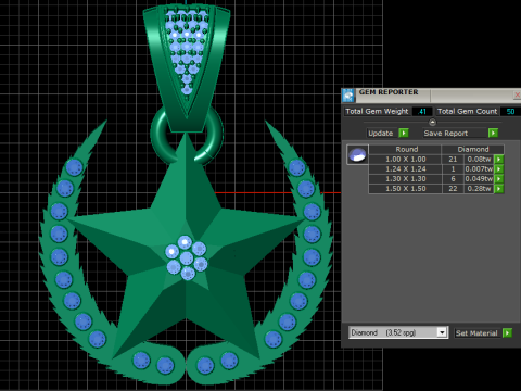 Celestial Star Crescent Pendant 3D Printable Jewelry Model 3D प्रिंट मॉडल