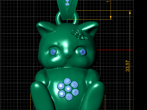 Adorable Cat Pendant 3D Printable Jewelry Model 3D 프린트 모델