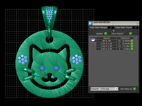 Cat Medallion 3D Printable Jewelry Model Modèles 3D en vedette