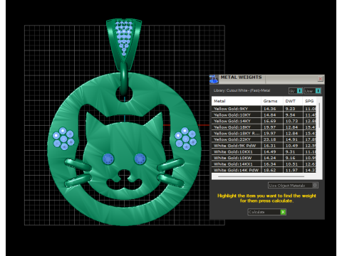 Cat Medallion 3D Printable Jewelry Model Modèles 3D en vedette