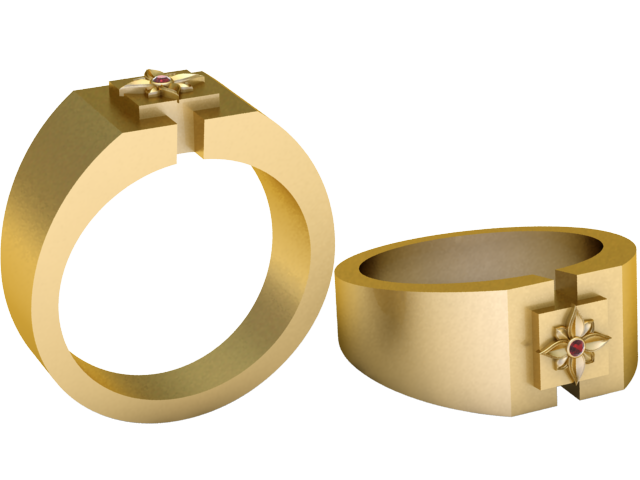 Geometric Signet Ring 3D Printable Jewelry Model Modèles 3D en vedette .c4d .max .obj .3ds .fbx .stl .blend