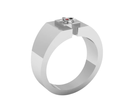 Geometric Signet Ring 3D Printable Jewelry Model 3D Print Model