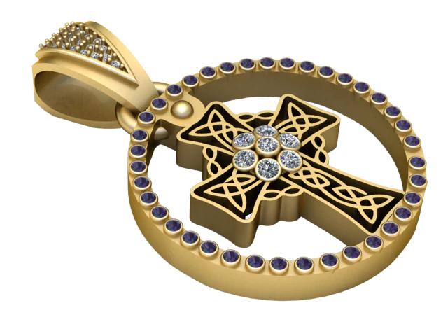 Celtic Cross Pendant 3D Printable Jewelry Model 3D Print Model .c4d .max .obj .3ds .fbx .stl .blend 