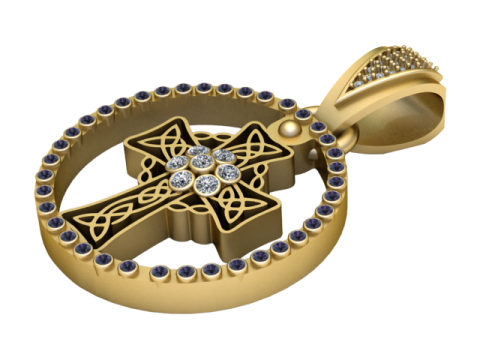 Celtic Cross Pendant 3D Printable Jewelry Model Modèles 3D en vedette