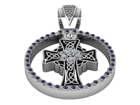 Celtic Cross Pendant 3D Printable Jewelry Model Modèles 3D en vedette