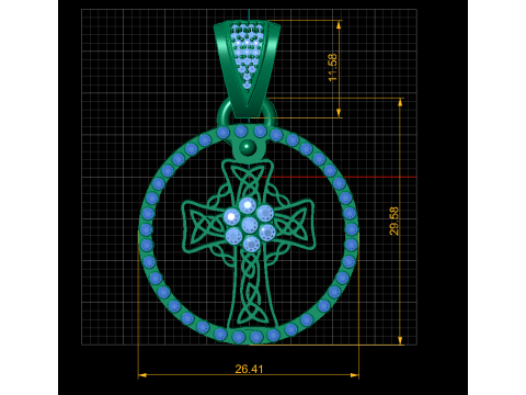 Celtic Cross Pendant 3D Printable Jewelry Model Modèles 3D en vedette
