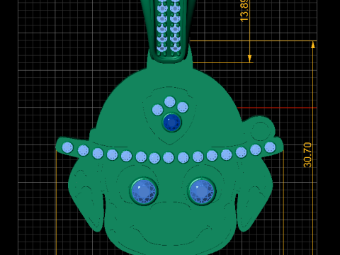 Cartoon Character with Helmet Golden Pendant 3D Printable Model 3D 프린트 모델