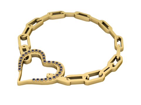 Elegant Heart Bracelet 3D Printable Jewelry Model 3D Принт Модель