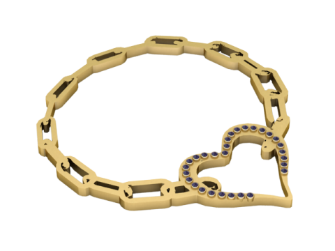 Elegant Heart Bracelet 3D Printable Jewelry Model 3D Принт Модель