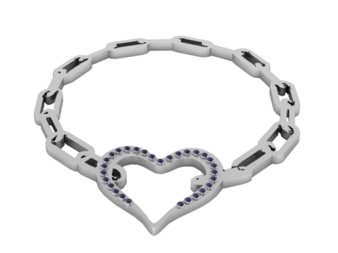 Elegant Heart Bracelet 3D Printable Jewelry Model 3D Принт Модель