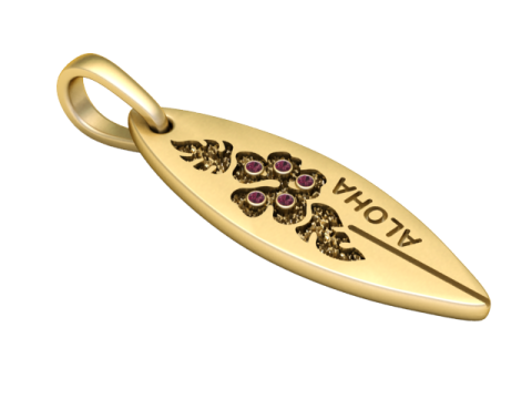 Aloha Pendant 3D Printable Jewelry Model Modelo de Impressão 3D