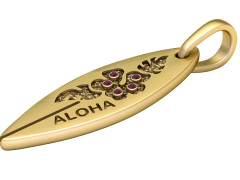 Aloha Pendant 3D Printable Jewelry Model 3D Принт Модель
