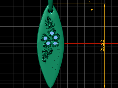 Aloha Pendant 3D Printable Jewelry Model 3D Принт Модель