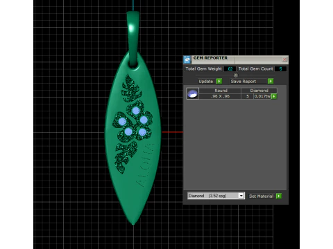 Aloha Pendant 3D Printable Jewelry Model 3D Print Model