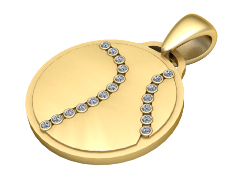 Baseball Pendant 3D Printable Jewelry Model Model Cetak 3D