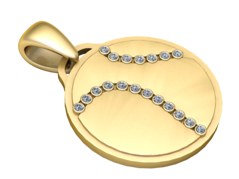 Baseball Pendant 3D Printable Jewelry Model 3D Принт Модель
