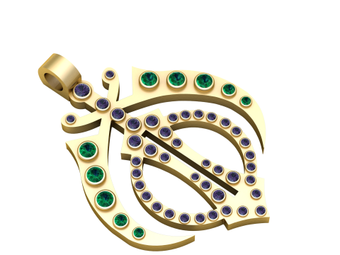 Khanda Pendant 3D Printable Sikh Symbol Jewelry Model 3D Принт Модель