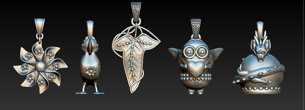 Handcrafted 3D Printed Pendants Collection 3D Print Model .c4d .max .obj .3ds .fbx .stl .blend