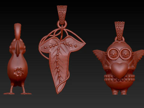 Handcrafted 3D Printed Pendants Collection 3D Print Model