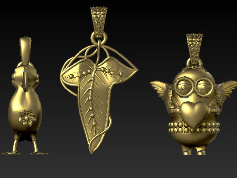 Handcrafted 3D Printed Pendants Collection 3D Print Model