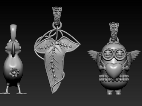 Handcrafted 3D Printed Pendants Collection 3D Baskı Modeli